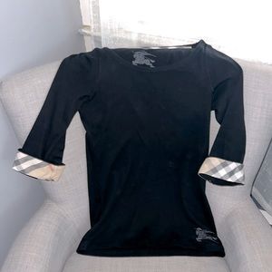 BURBERRY Black 3/4 sleeve Sz S